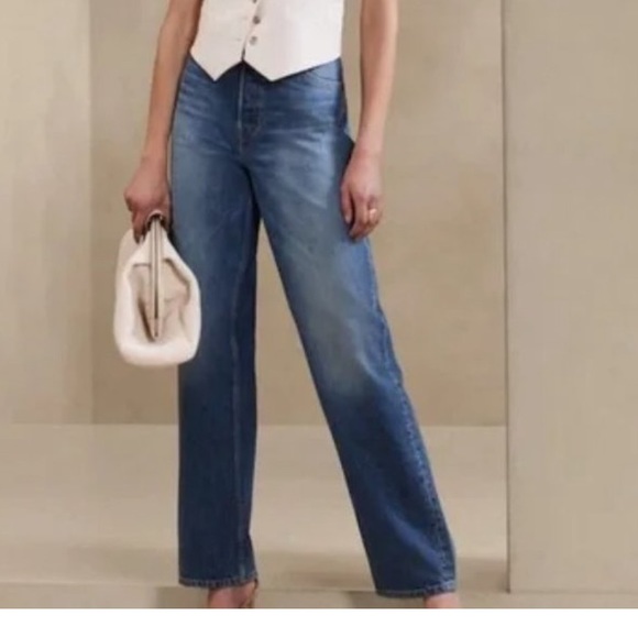 Banana Republic Denim - Banana Republic Mid Rise Loose Stovepipe denim jeans size 27L NWT